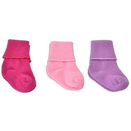 Newborn Baby Combed Cotton Seamless Toe 6 Pair White or 3 Pair Color Turn Cuff Bootie U78D