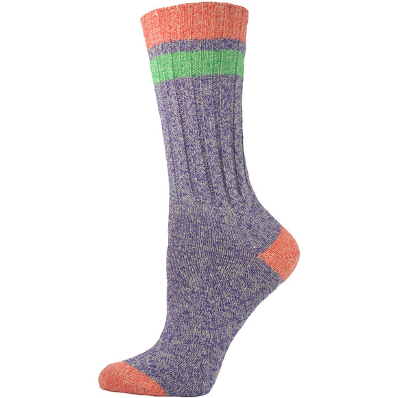Sierra Socks Twisted Medium Thickness Boot Stripe Comfortable Crew W5067