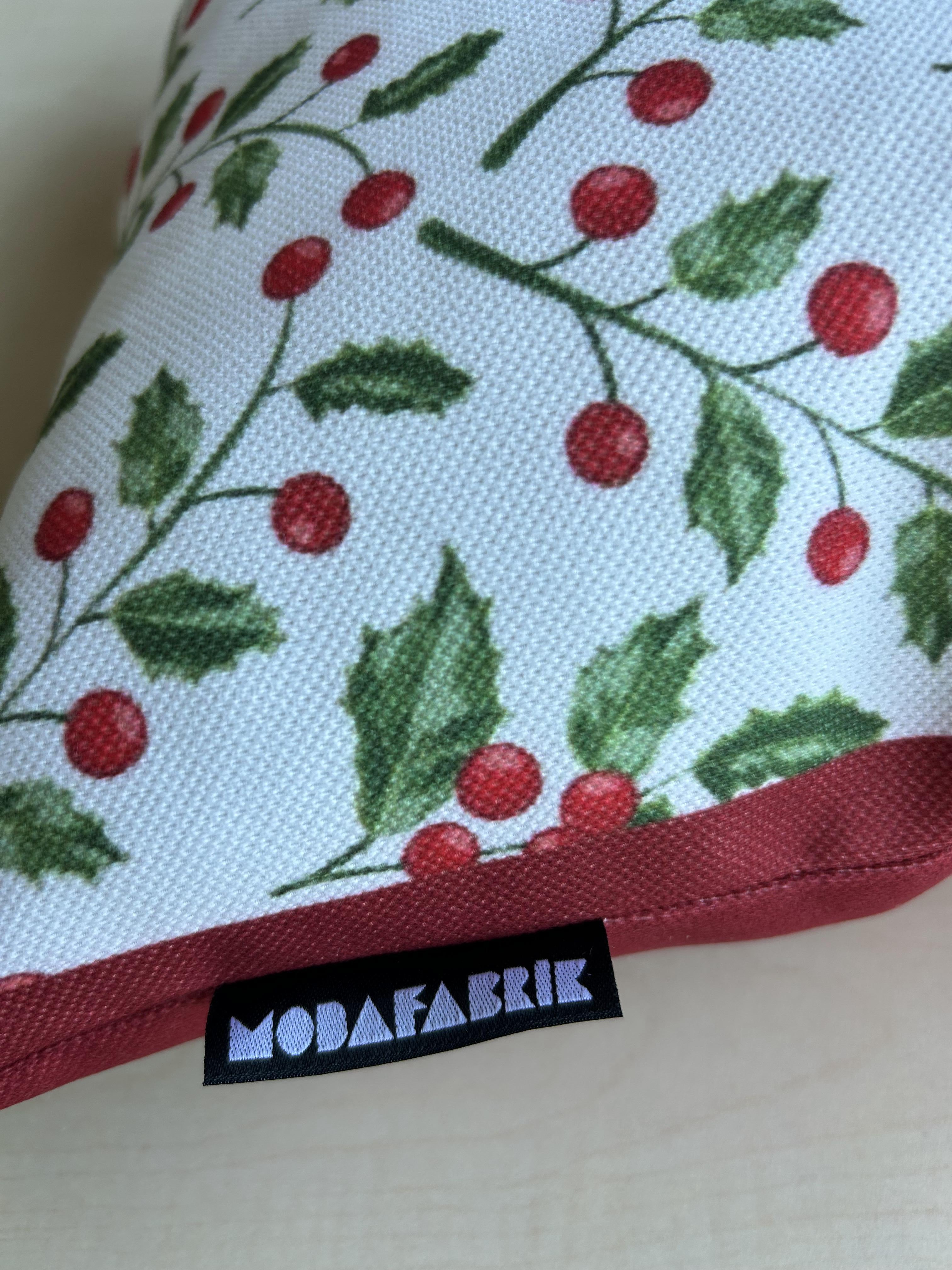 Holly Branch and Berries Pillow Cover, Rectangular, 18 1/2L x 13" W - Wear Sierra