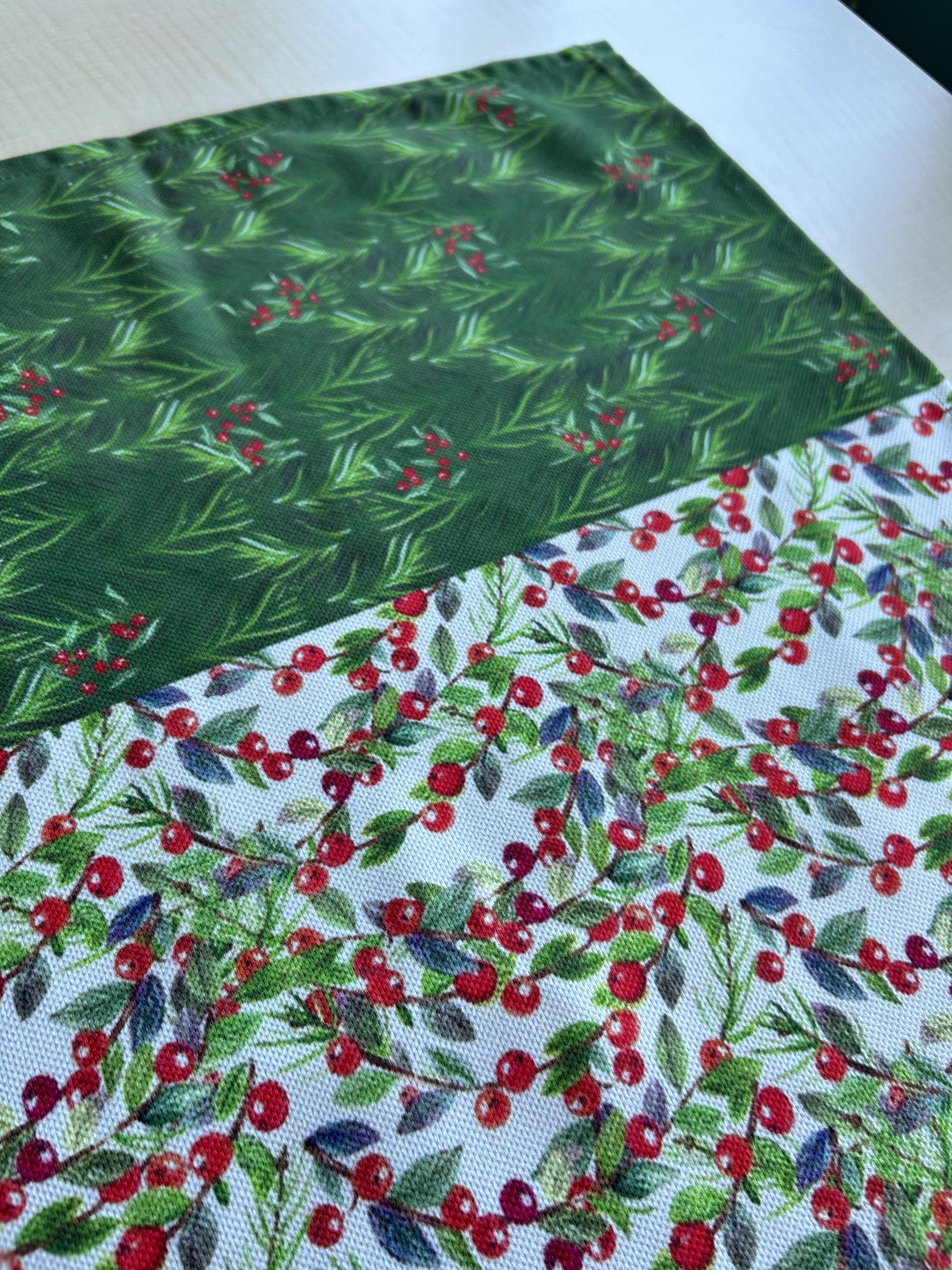 Holly Berry and Greenery Holiday Inspired Runner, Christmas, Rectangular, 17"x59" - Wear Sierra