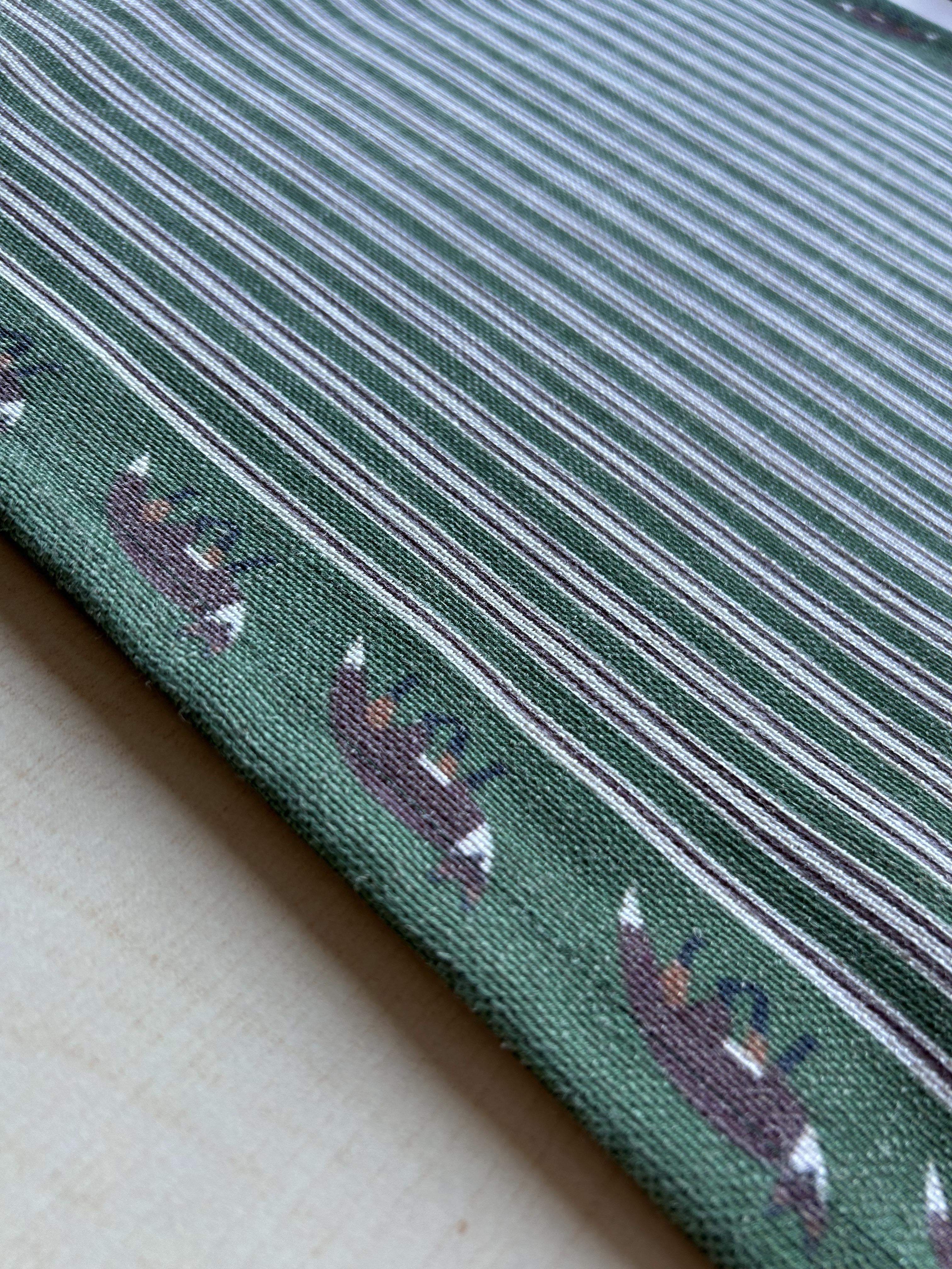 Fox Trot Pattern Linen-Feel Runner, Christmas, Holiday, Rectangular 17" x 59" - Wear Sierra