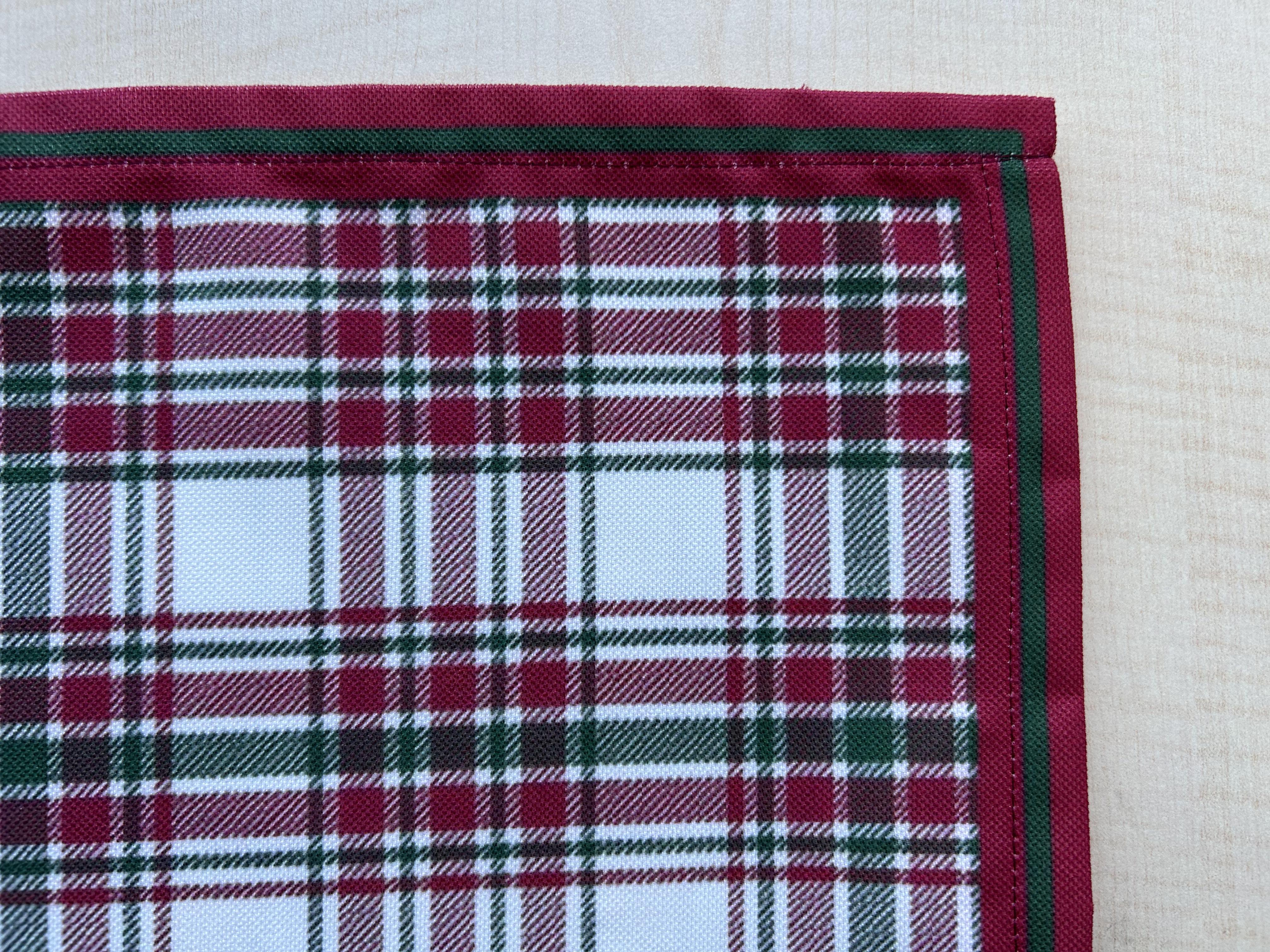 Checkered Red and Green Holiday Placemats Set of 2, Christmas, New Year, Hanukkah - Wear Sierra