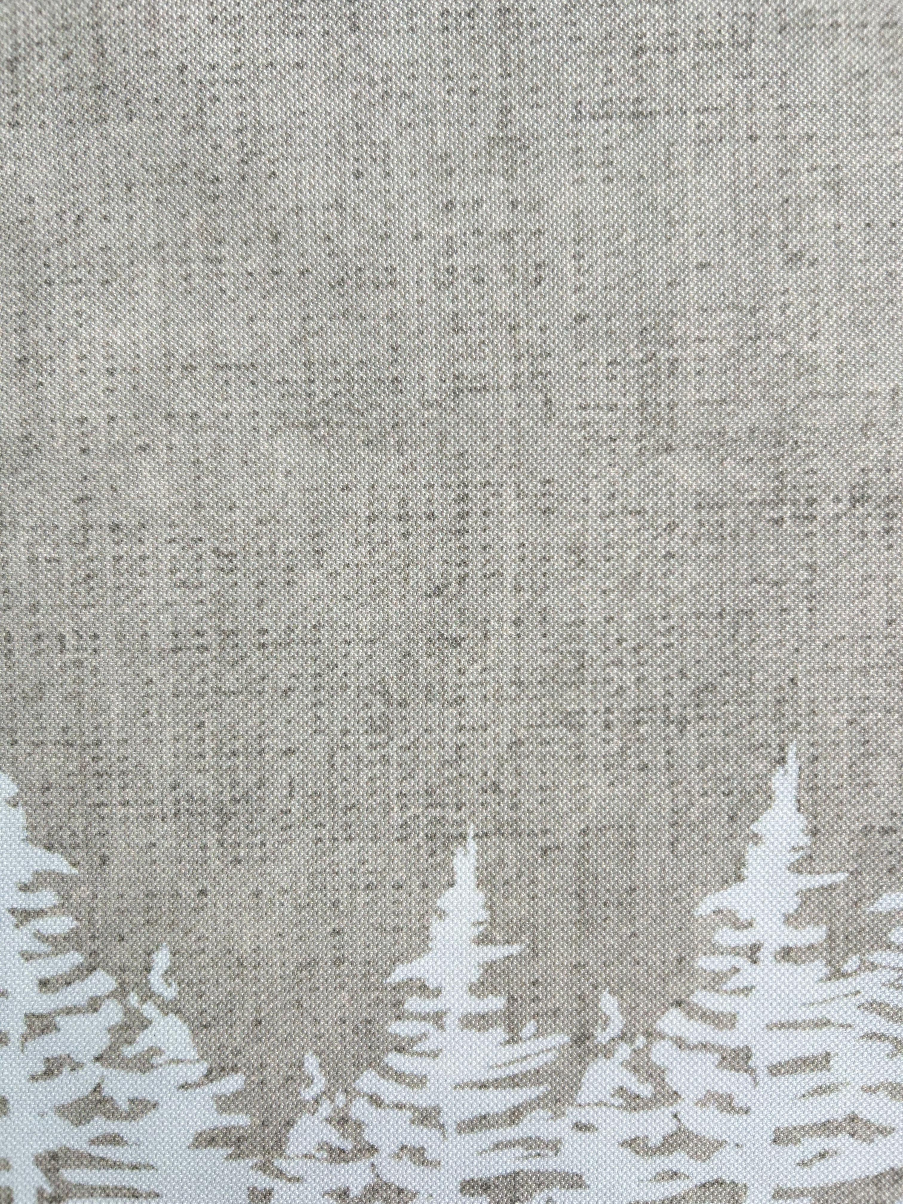 Snowy Pine Tree Forest Table Cloth, Holiday, Neutral Decorating, 86"L x 55"W - Wear Sierra