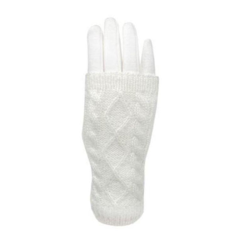 Women's Gloves - Big Girls Cable Fashion Design Touch Screen and Texting Two Pieces Gloves