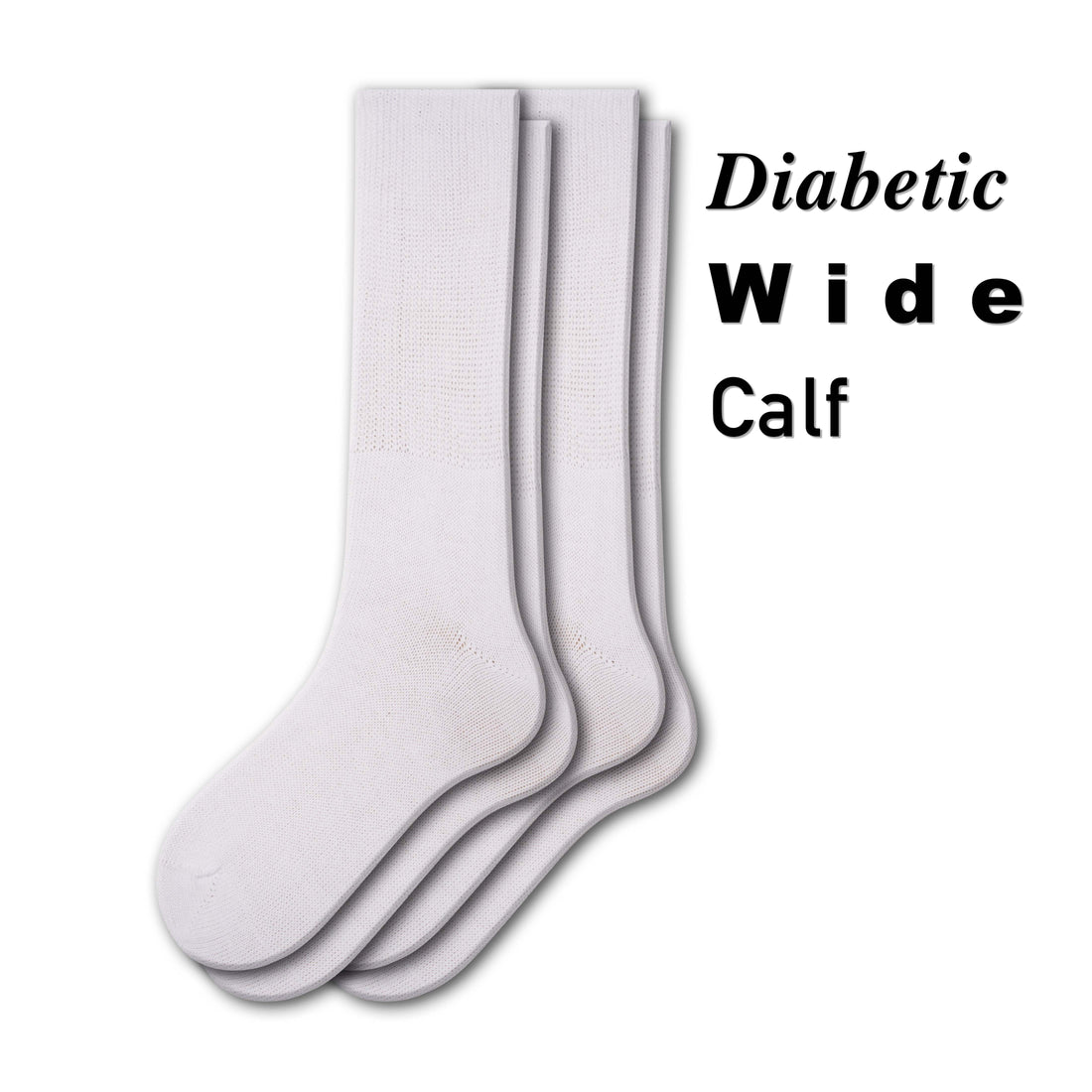 Health Diabetic Extra Wide Calf Cotton Crew Women's 2 Pair Pack W6500