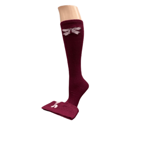 Bow pattern Hi-Bulk Acrylic Knee-Hi Women's Socks W3619KH