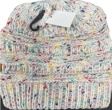 Ponytail Beanie Women's Big Girls Ribbed Cozy Hats