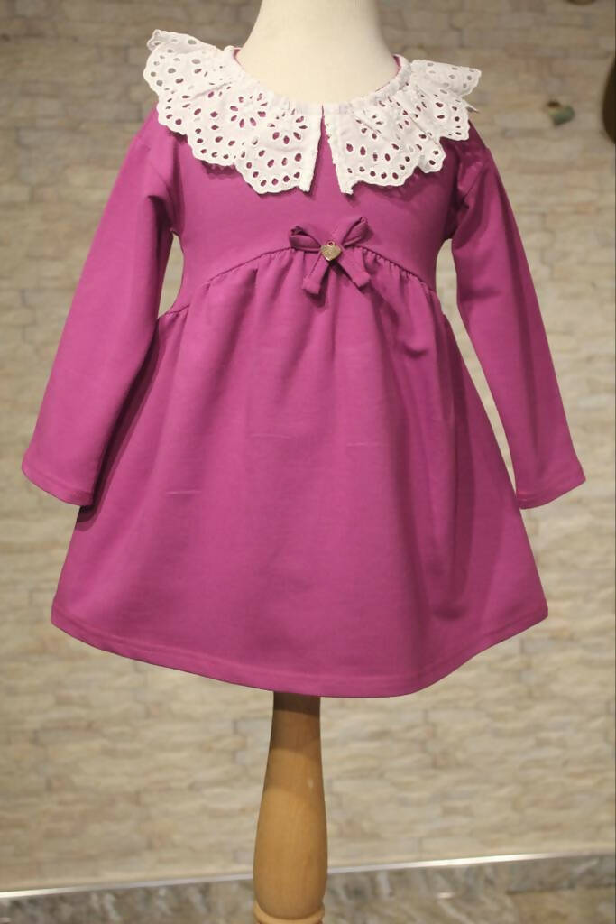 Eyelet Lace Collar Girl's Dress - Wear Sierra