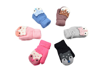 Sierra Bear Soft Knit Mittens for Baby or Toddler