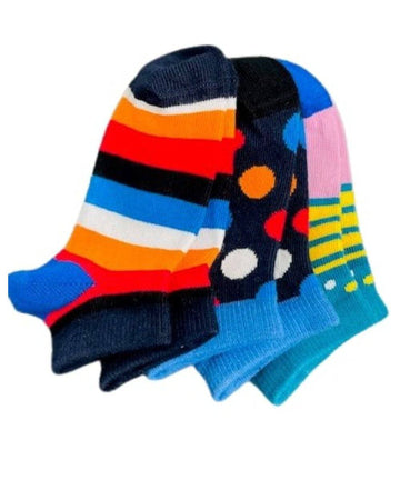 Toddler Combed Cotton Ankle Assorted 3-Pack Socks