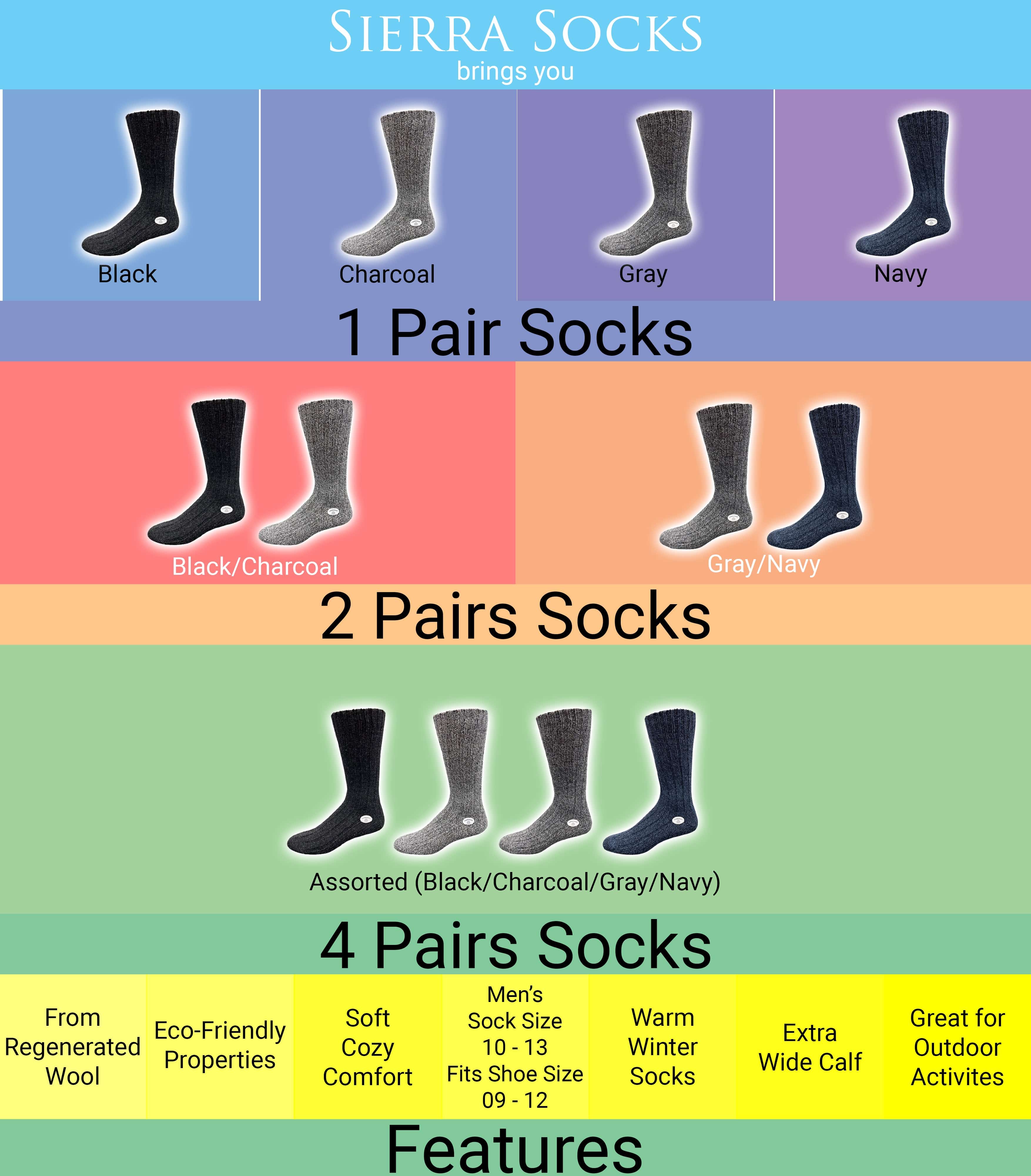 Regenerated Sierra Socks Men Perfect Fit Wool Crew Socks