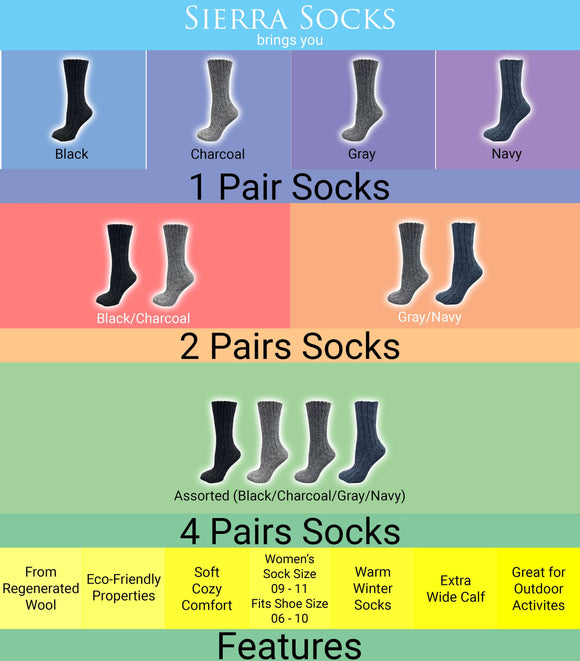 Regenerated Sierra Socks Women’s Perfect Fit Wool Crew Socks