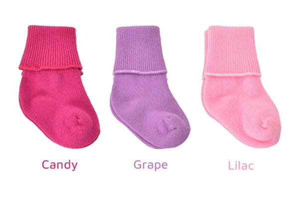 Newborn Baby Combed Cotton Seamless Toe 6 Pair White or 3 Pair Color Turn Cuff Bootie U78D