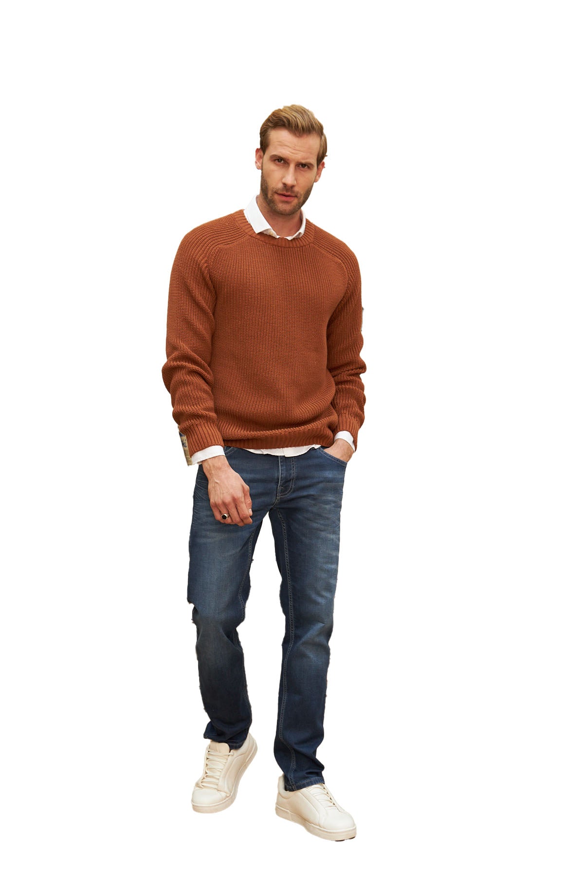 Men's Long Sleeve Crewneck Mid-Weight Pullover Sweater - Wear Sierra