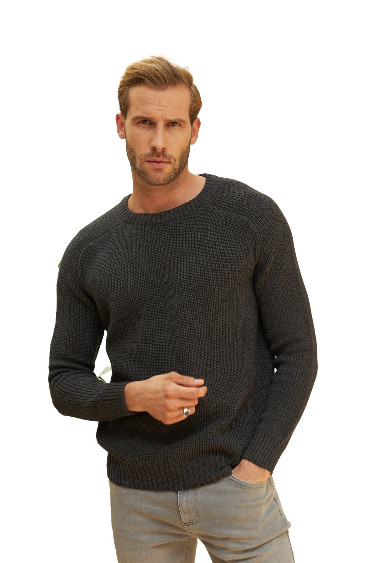 Men's Long Sleeve Crewneck Mid-Weight Pullover Sweater - Wear Sierra