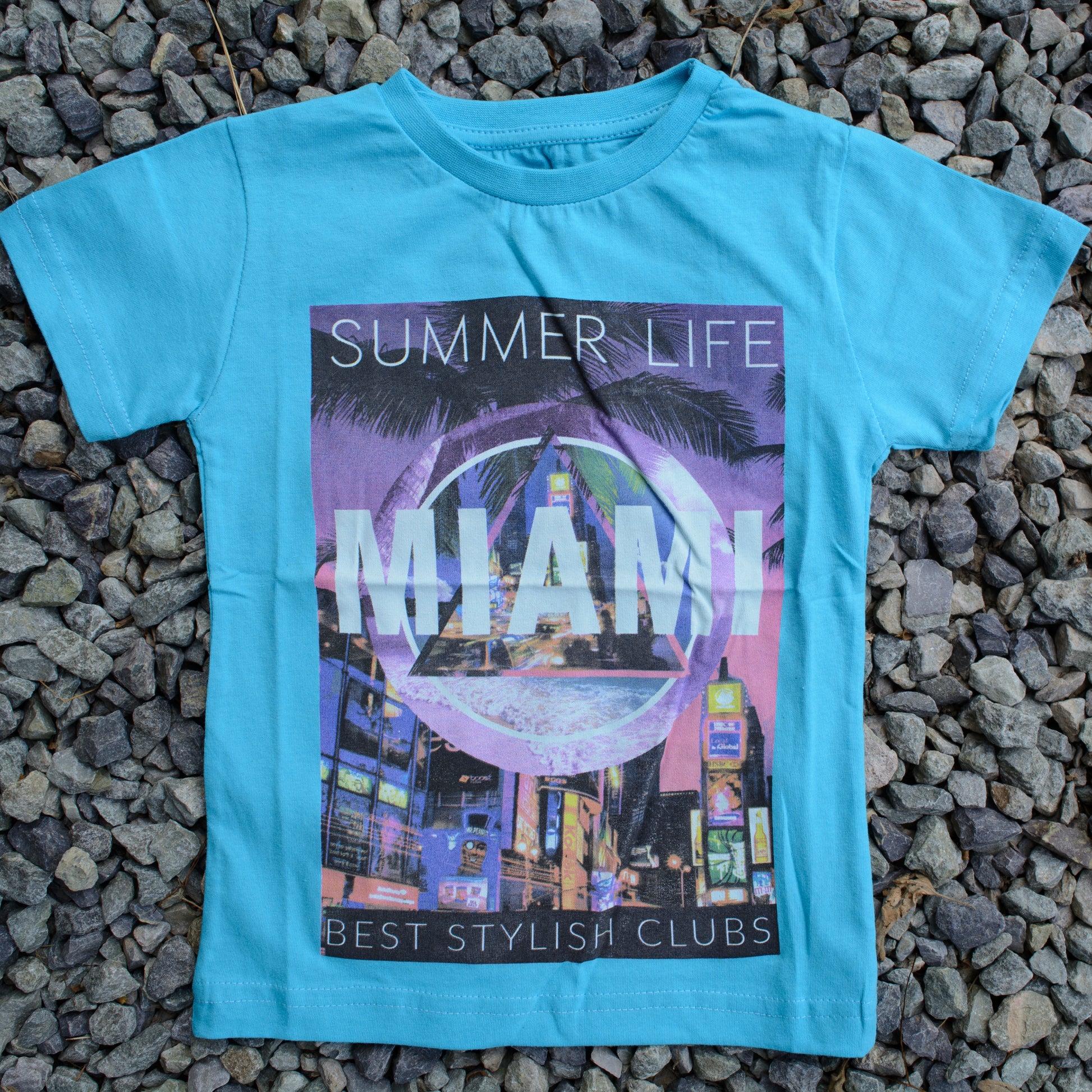 Miami -Unisex Babies Tee, Stylish Kids T-Shirts, Unisex Kids' Clothing - Soft T-Shirt for Summer - Wear Sierra