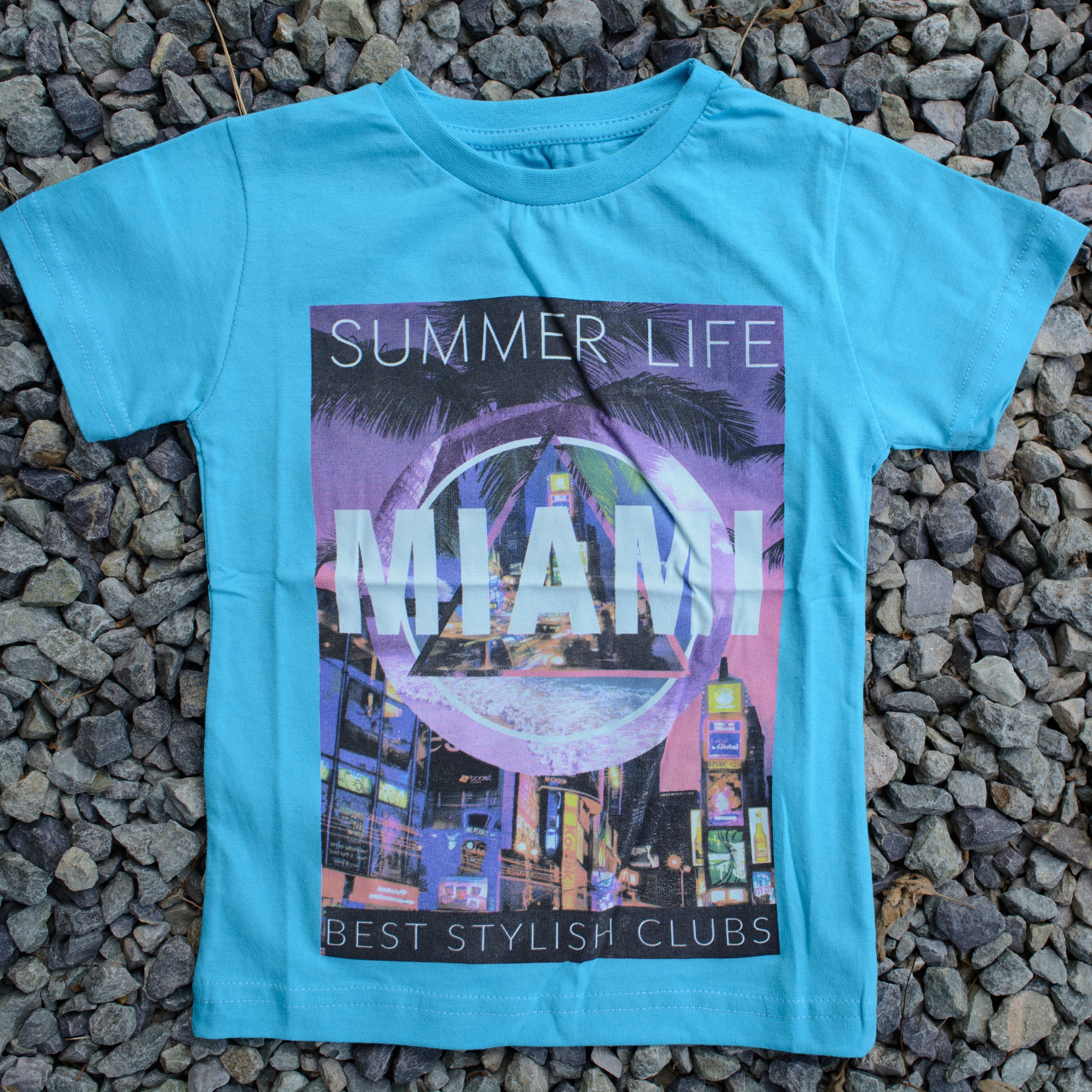 Miami -Unisex Babies Tee, Stylish Kids T-Shirts, Unisex Kids' Clothing - Soft T-Shirt for Summer - Wear Sierra