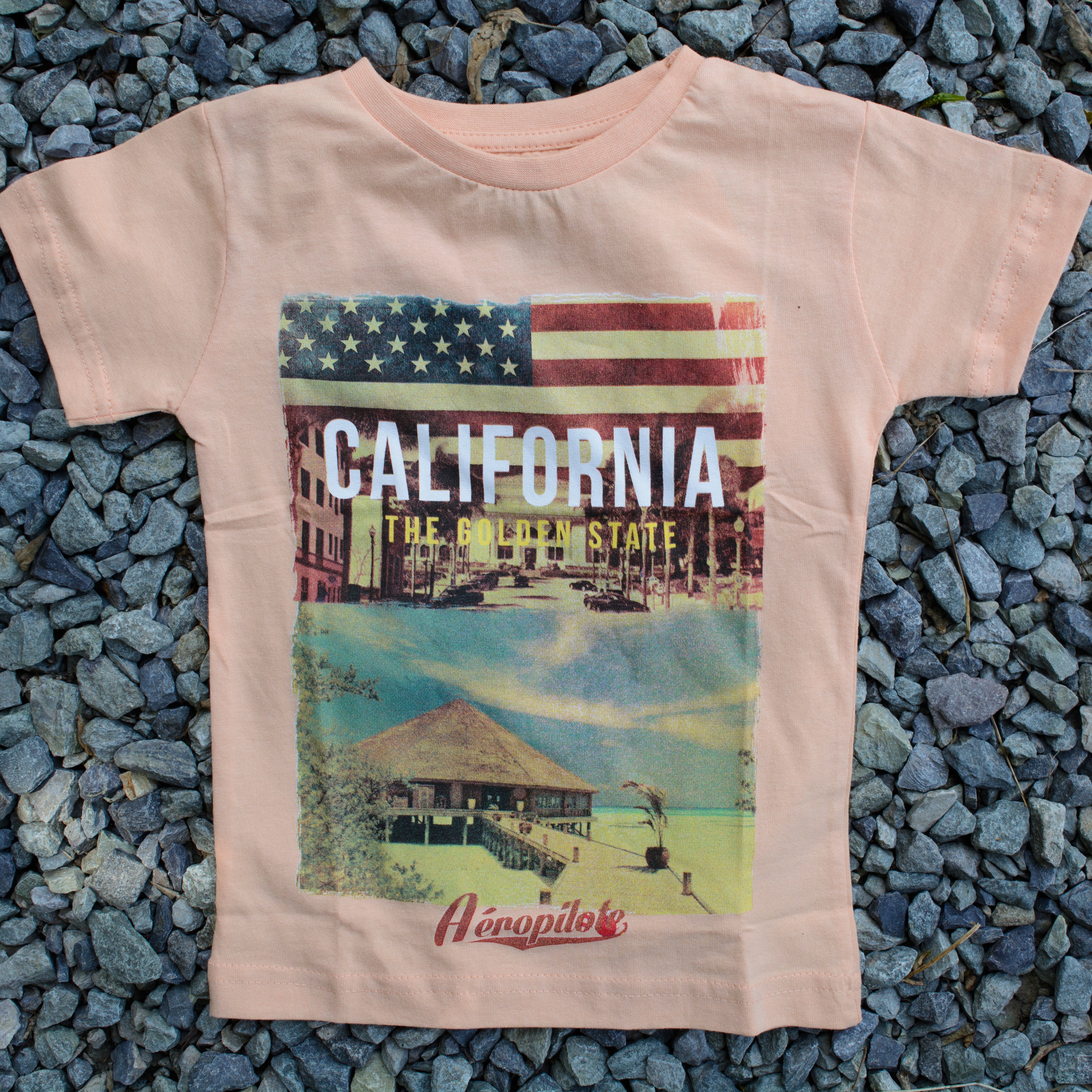 California - Tees for Kids - Red & White T-Shirt - Gift for Children - Wear Sierra