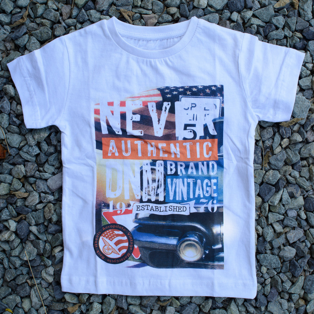 Never - Crew Neck Cotton T-Shirts for Children's - Gift for Son and Daughters - Color White & Red - Wear Sierra