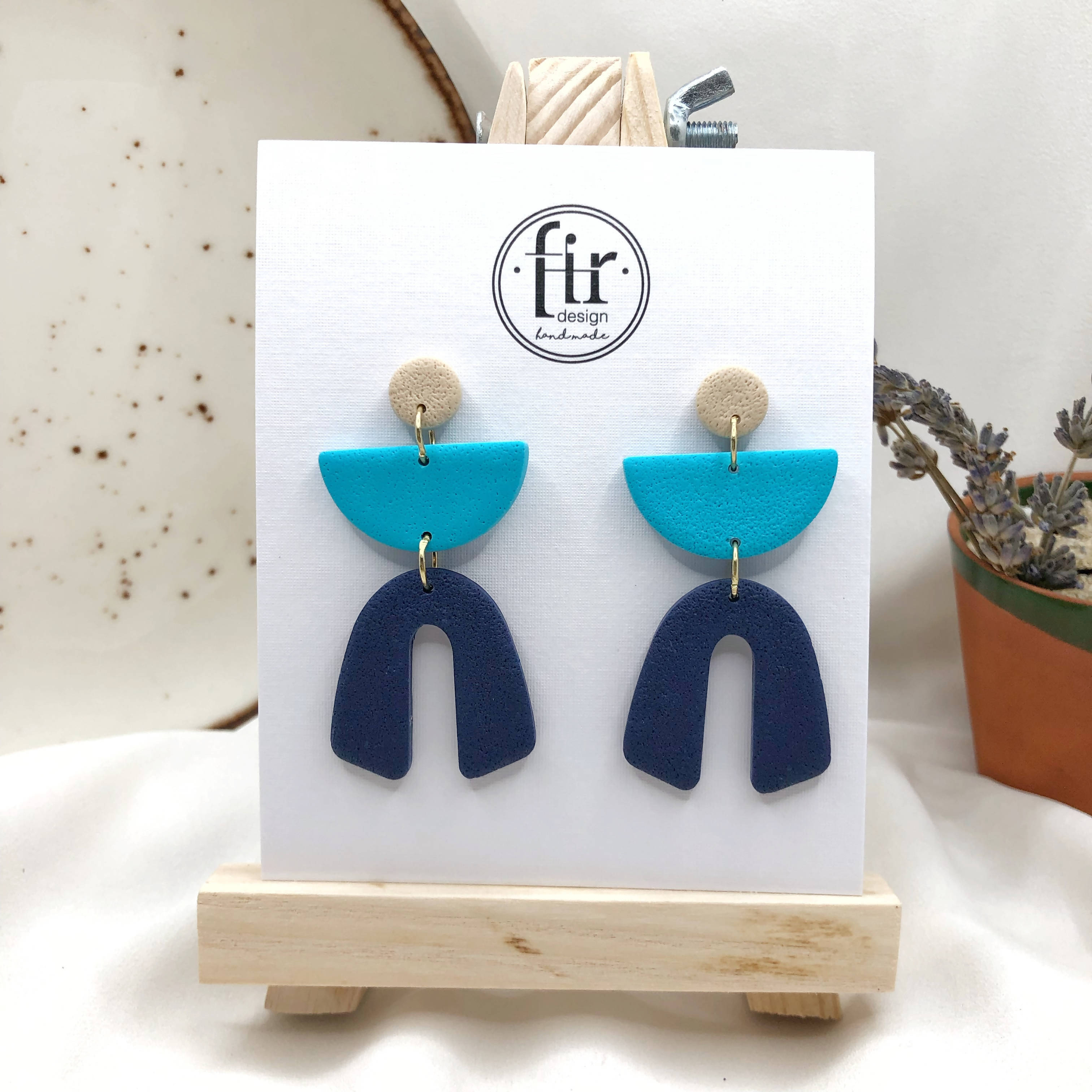 Blue Man Handmade Polymer Clay Earrings - Party Wear Earrings - Wear Sierra