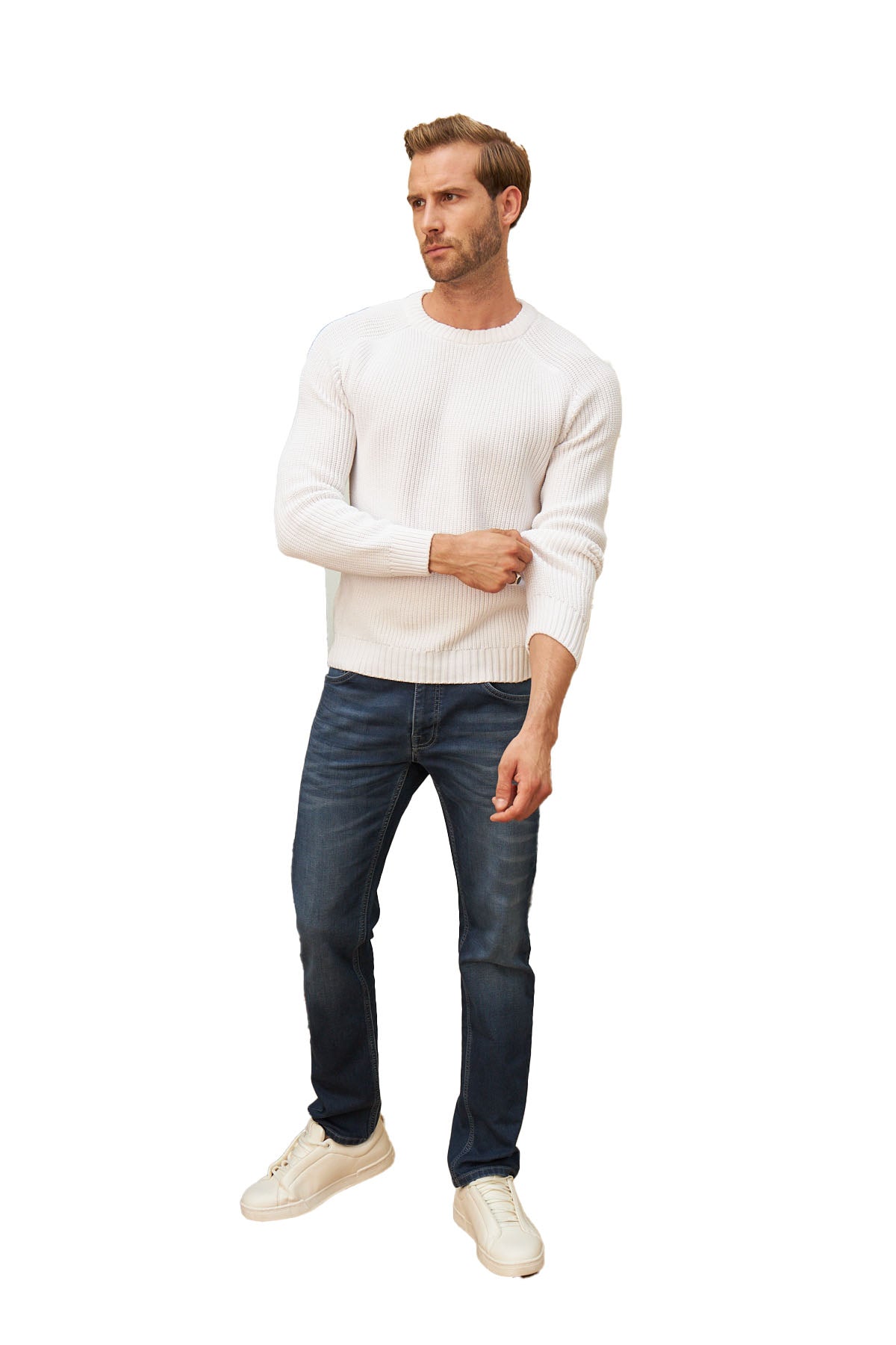Men's Long Sleeve Crewneck Mid-Weight Pullover Sweater - Wear Sierra