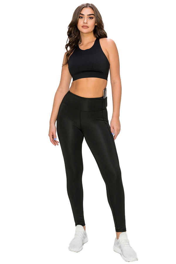 Women's High-Waist Leggings, Workout, Yoga, Running Pants with Pockets, Ankle-Length Activewear - Wear Sierra