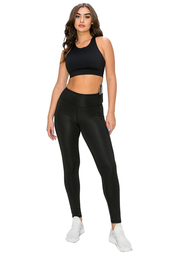 Women's High-Waist Leggings, Workout, Yoga, Running Pants with Pockets, Ankle-Length Activewear - Wear Sierra