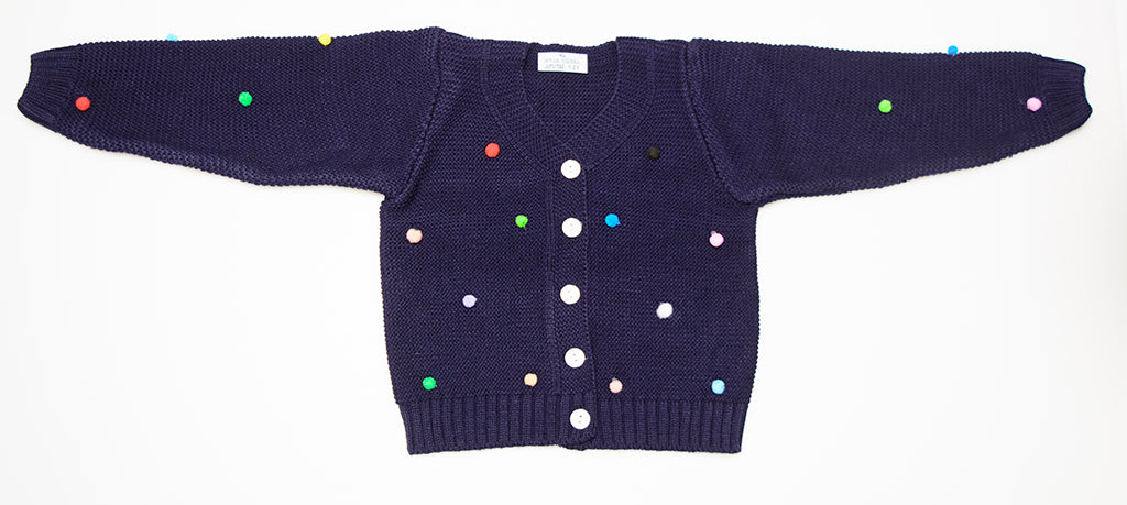 Wear Sierra Pompoms Soft Full Sleeve Cardigan For Toddler Newborn Babies Kids Girls - Wear Sierra
