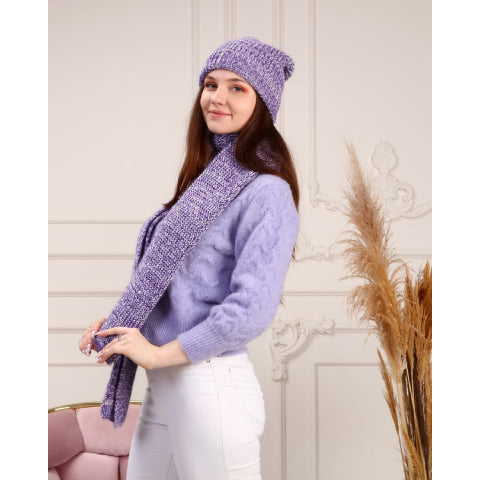 Knitted Beanie and Scarf Set - Girl's Cozy Hat Scarf - Trending Fashion Outfit for Winter - Wear Sierra