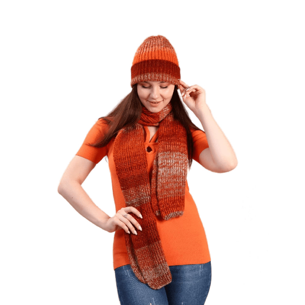 Knitted Beanie and Scarf Set - Girl's Cozy Hat Scarf - Trending Fashion Outfit for Winter - Wear Sierra