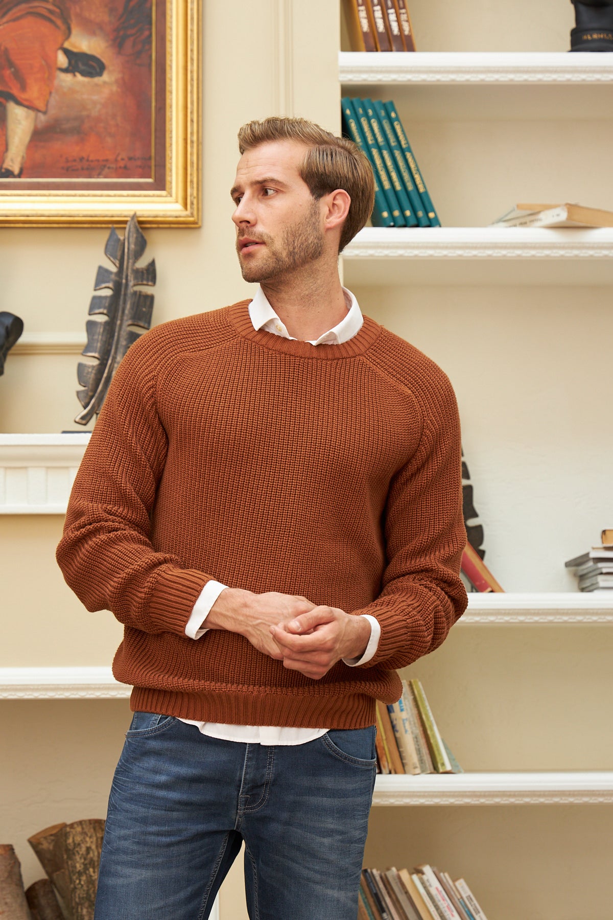 Men's Long Sleeve Crewneck Mid-Weight Pullover Sweater - Wear Sierra