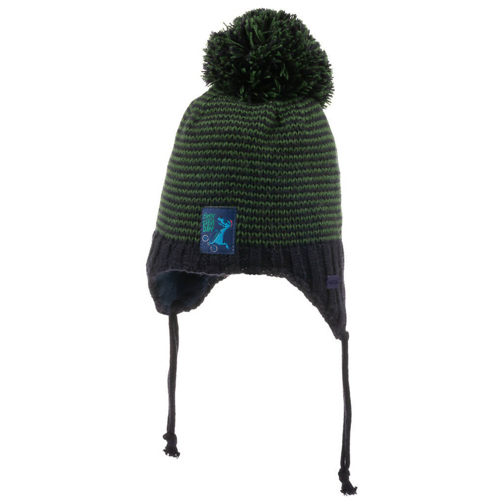 Knitted Winter Beanie with Sherpa Lined Earflaps for Infants (0-18 Months) - Wear Sierra