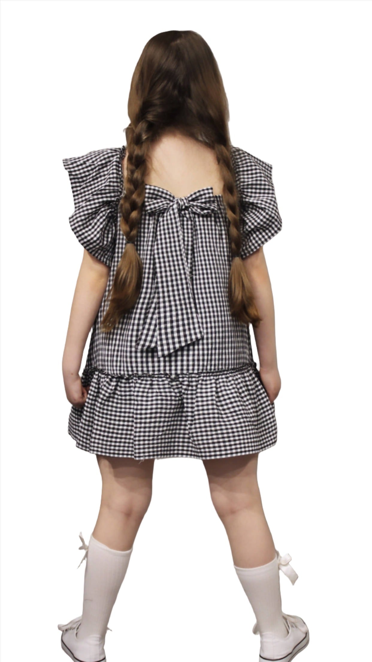 Flutter Sleeve Girl's Dress, Girl's Clothing, Girl's Summer Dress, Seersucker Girl's Dress - Wear Sierra
