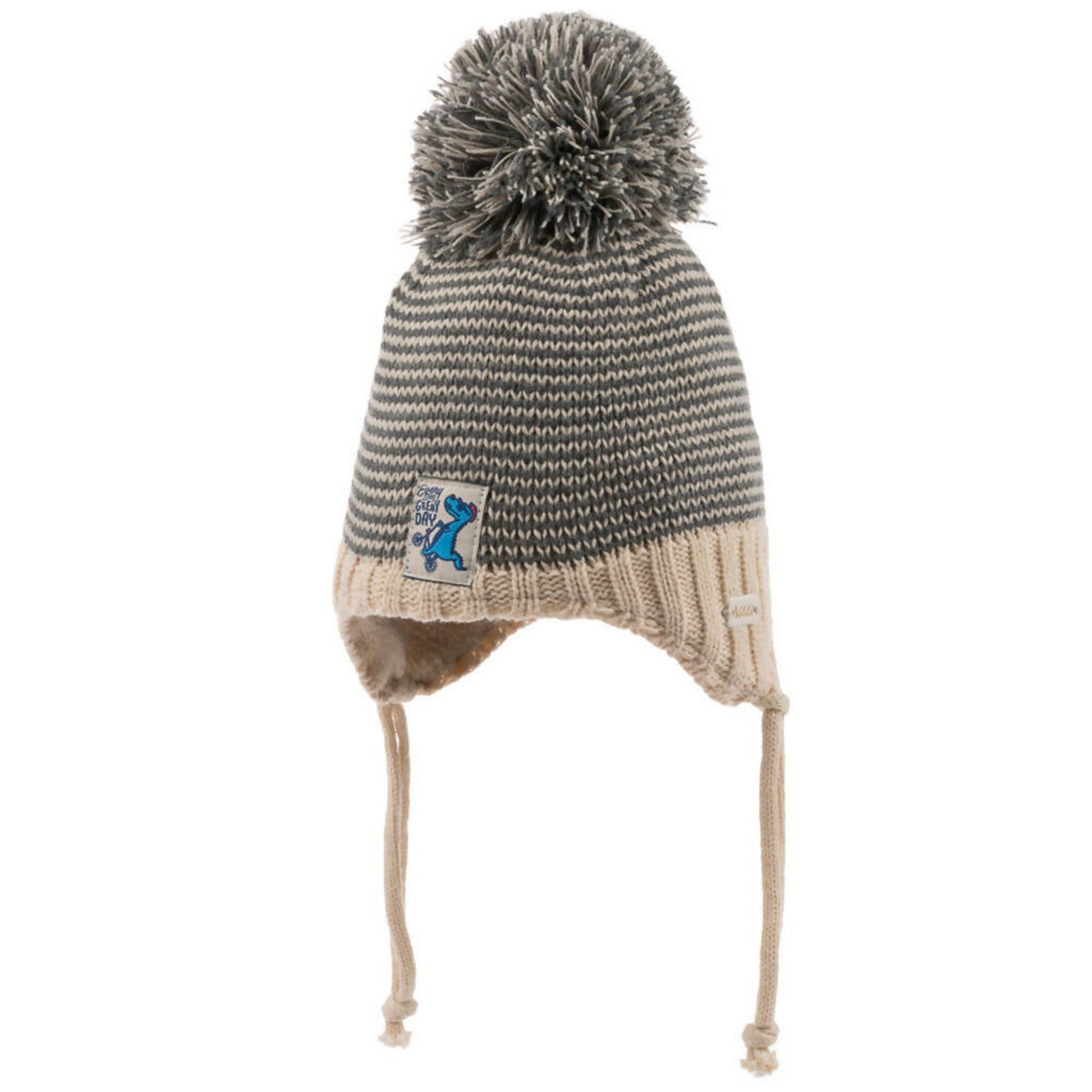 Knitted Winter Beanie with Sherpa Lined Earflaps for Infants (0-18 Months) - Wear Sierra