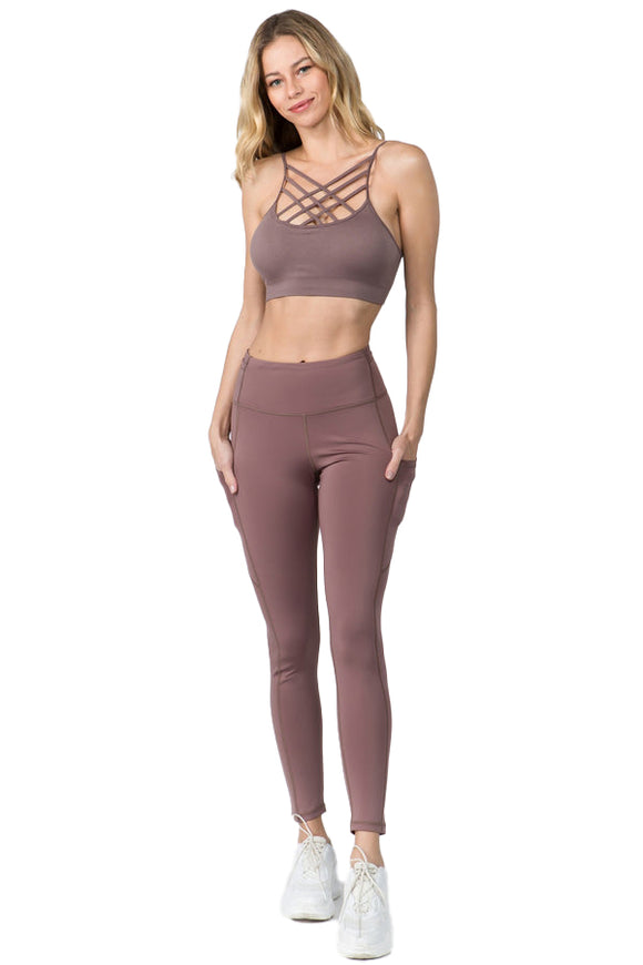 Women's High-Waist Leggings, Workout, Yoga, Running Pants with Pockets, Ankle-Length Activewear - Wear Sierra