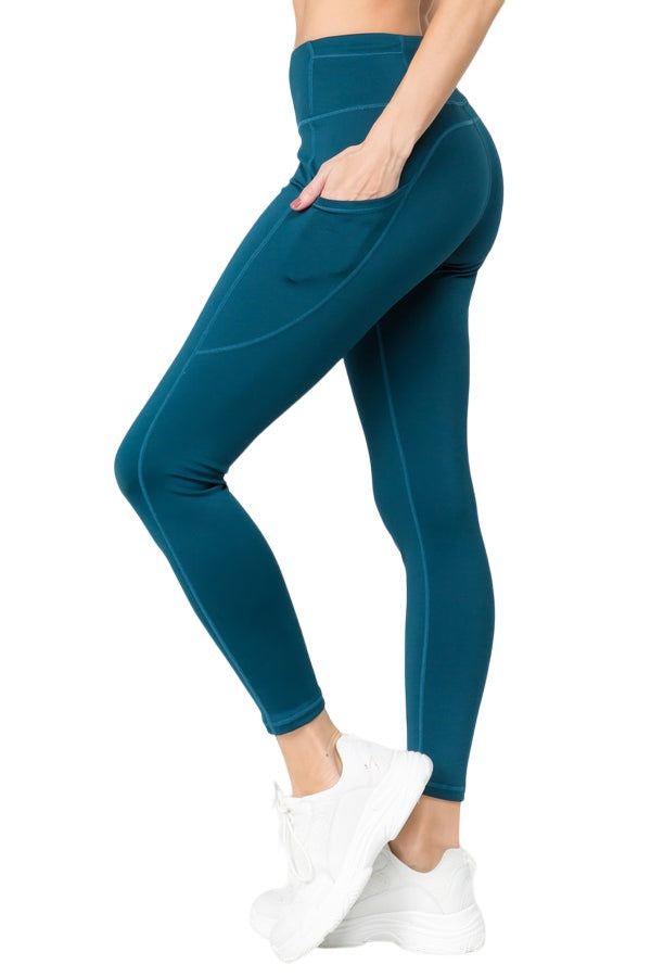 Women's High-Waist Leggings, Workout, Yoga, Running Pants with Pockets, Ankle-Length Activewear - Wear Sierra