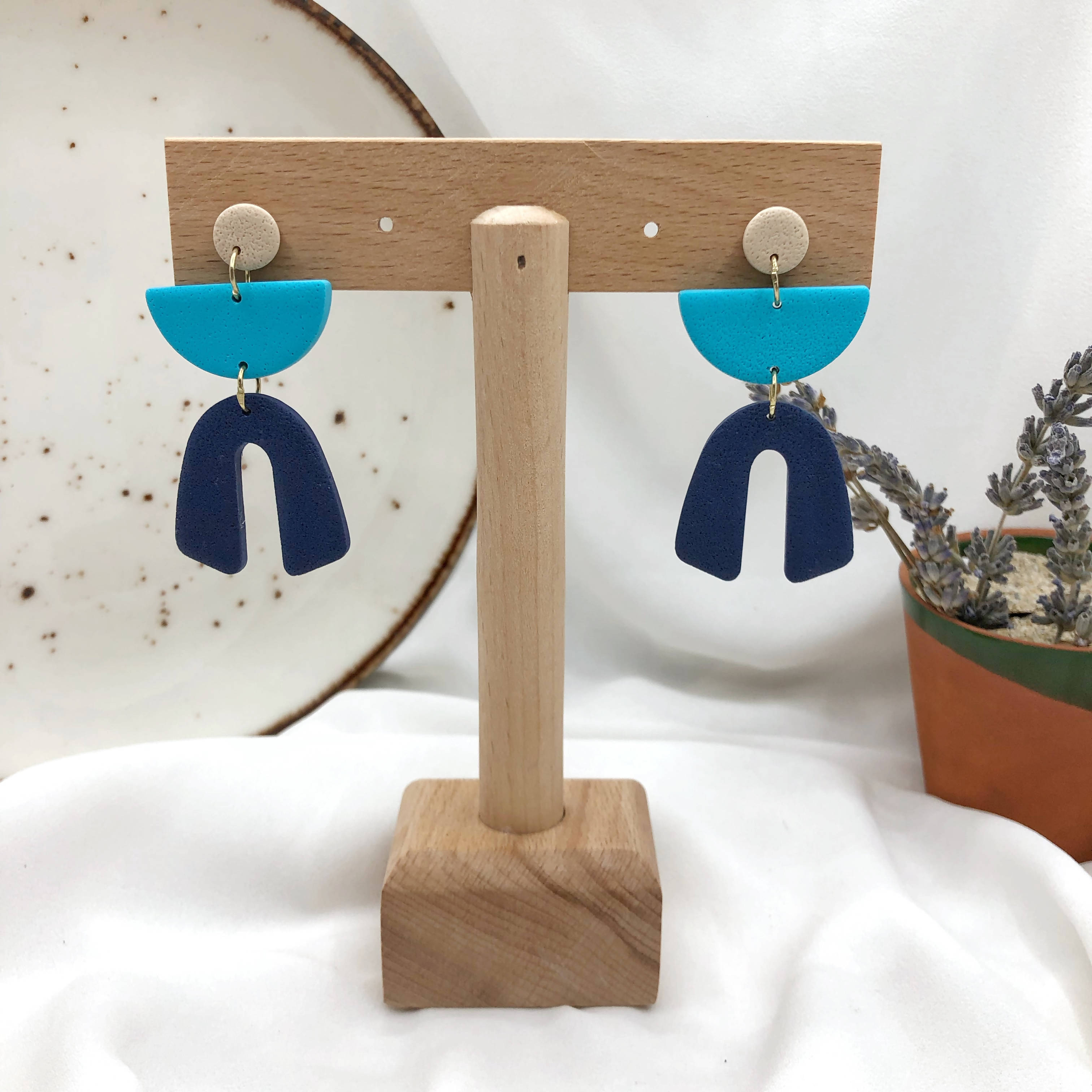 Blue Man Handmade Polymer Clay Earrings - Party Wear Earrings - Wear Sierra
