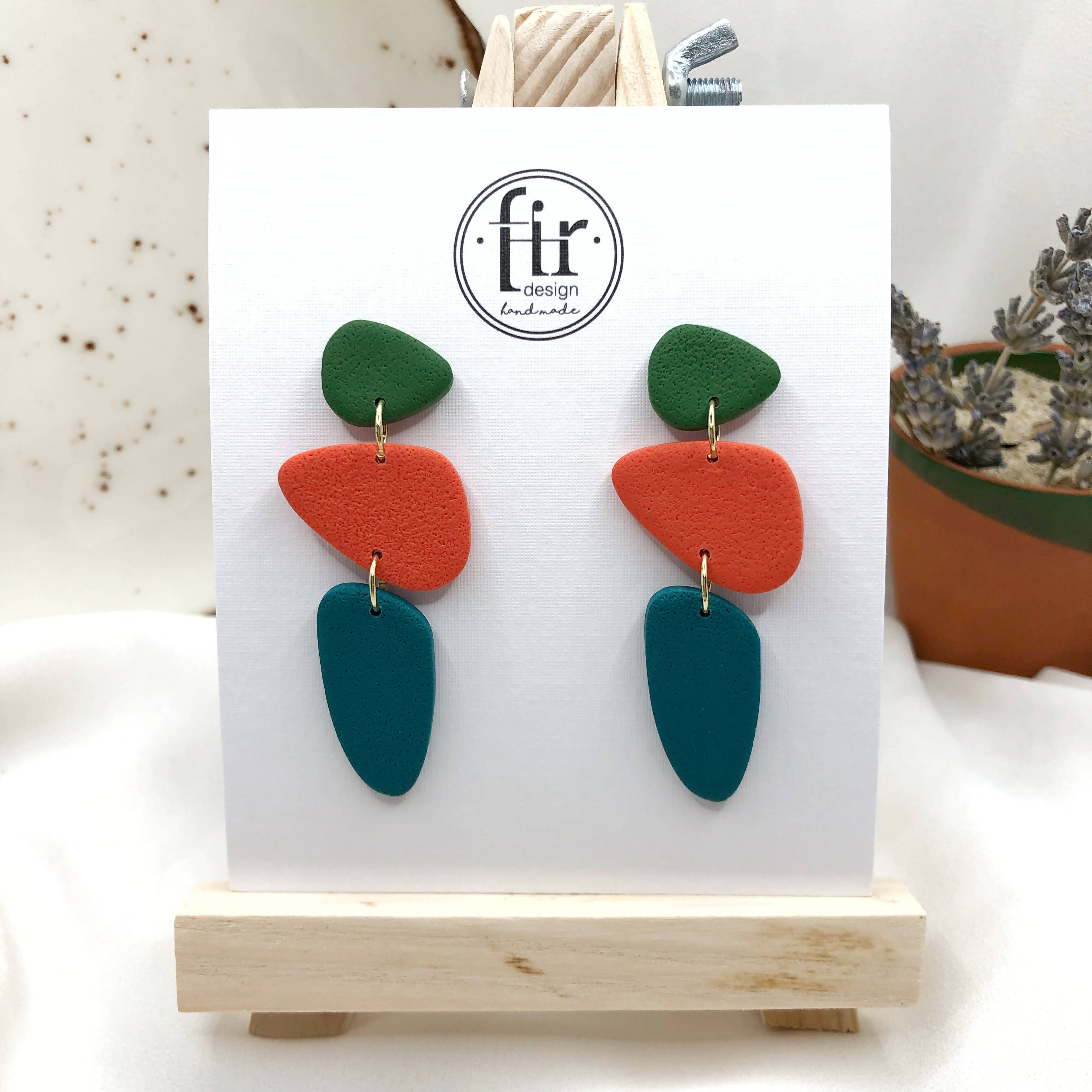 Autumn Trio Handmade Polymer Clay Earrings - Stylish Anti Allergic Earbacks - Wear Sierra