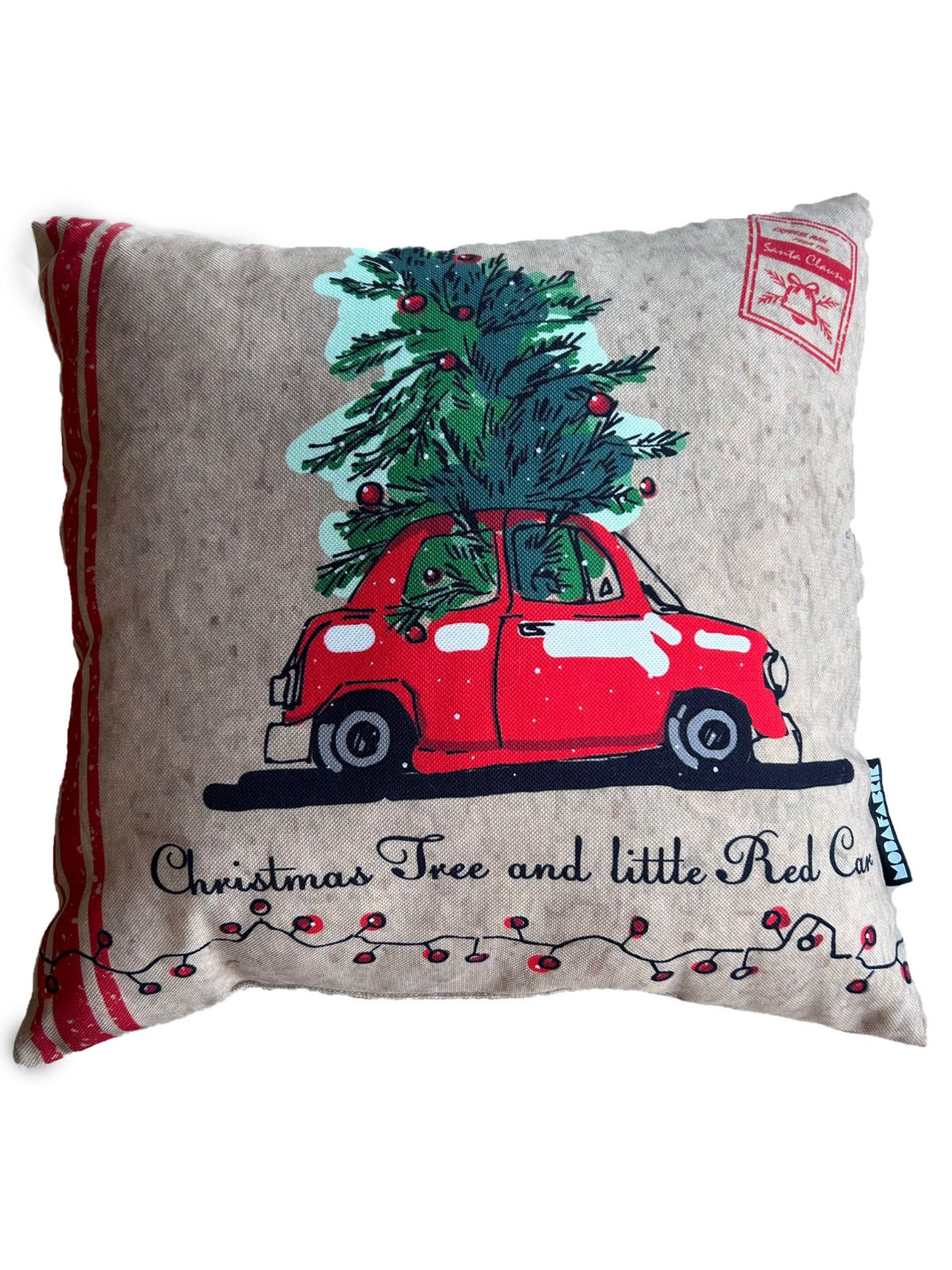 Christmas Car Pattern Pillow Cover, Holiday Pillow Cover - Wear Sierra