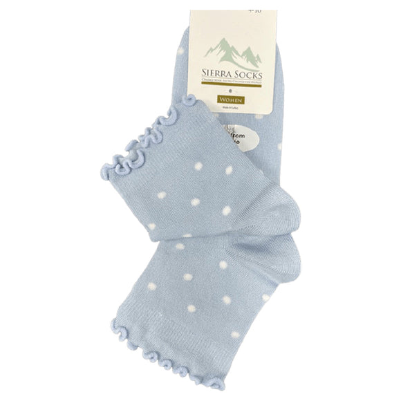 Women's Bamboo Low Cut Quarter 4-Pair Pack Lettuce Edge Ruffle Socks