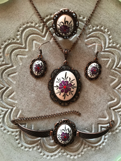 Floral Jewelry Set - Bracelets for Women and Girls - Ceramic Jewelry Set - Wear Sierra