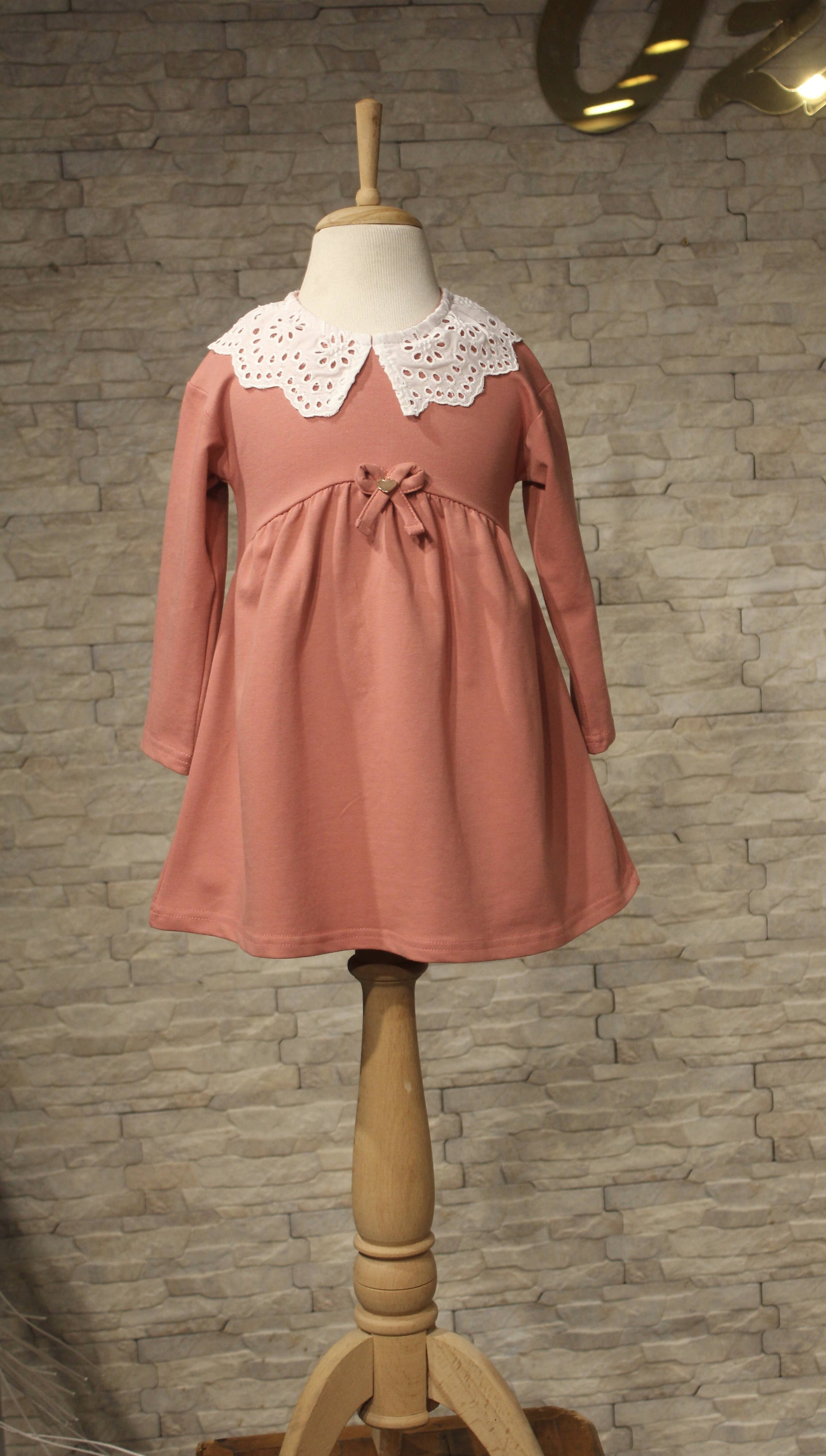 Eyelet Lace Collar Girl's Dress - Wear Sierra