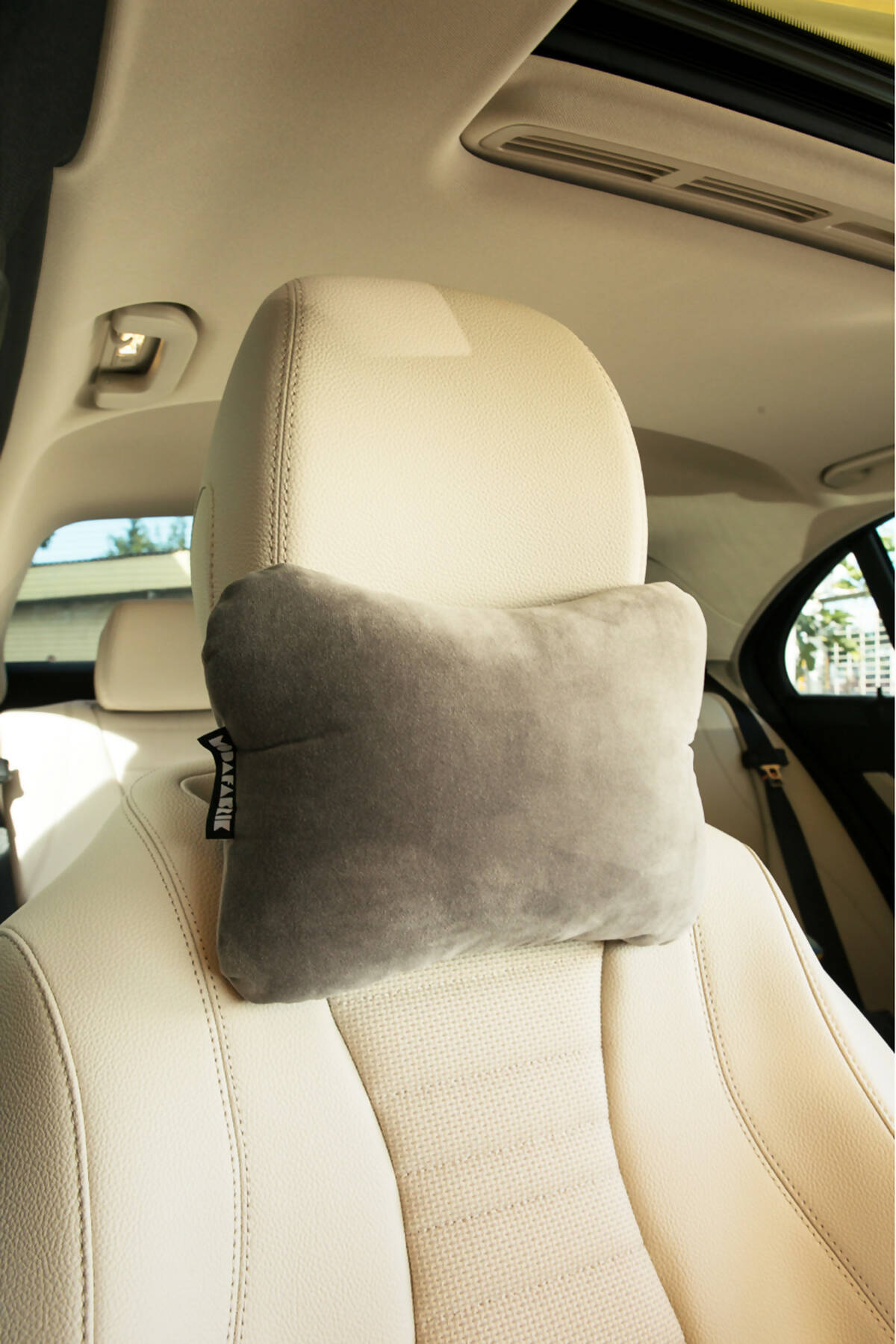 Travel Neck Pillow for Car or SUV, Car Neck Pillow with Elastic Strap, Lower Back Support Pillow, 7" x 11" Soft Personal Size Microfiber Pillow, Butterfly Shape Car Pillow - Wear Sierra