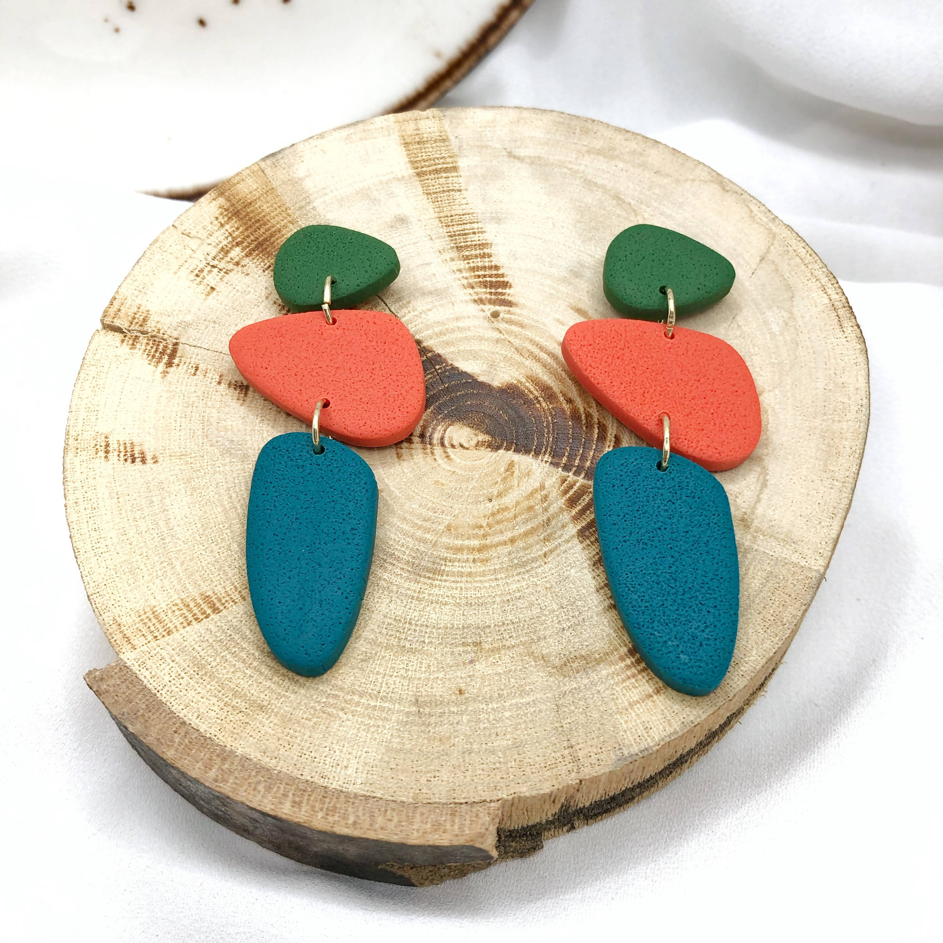 Autumn Trio Handmade Polymer Clay Earrings - Stylish Anti Allergic Earbacks - Wear Sierra