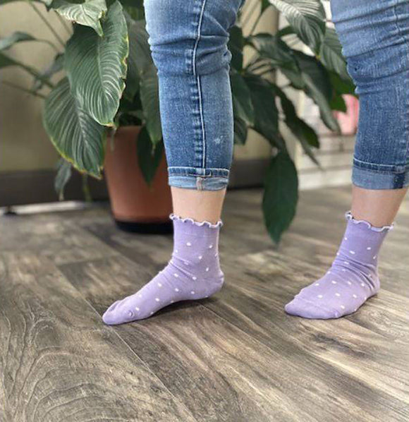 Women's Bamboo Low Cut Quarter 4-Pair Pack Lettuce Edge Ruffle Socks