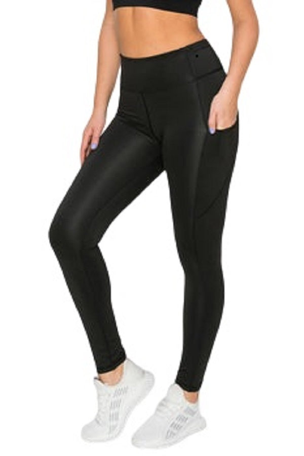 Women's High-Waist Leggings, Workout, Yoga, Running Pants with Pockets, Ankle-Length Activewear - Wear Sierra