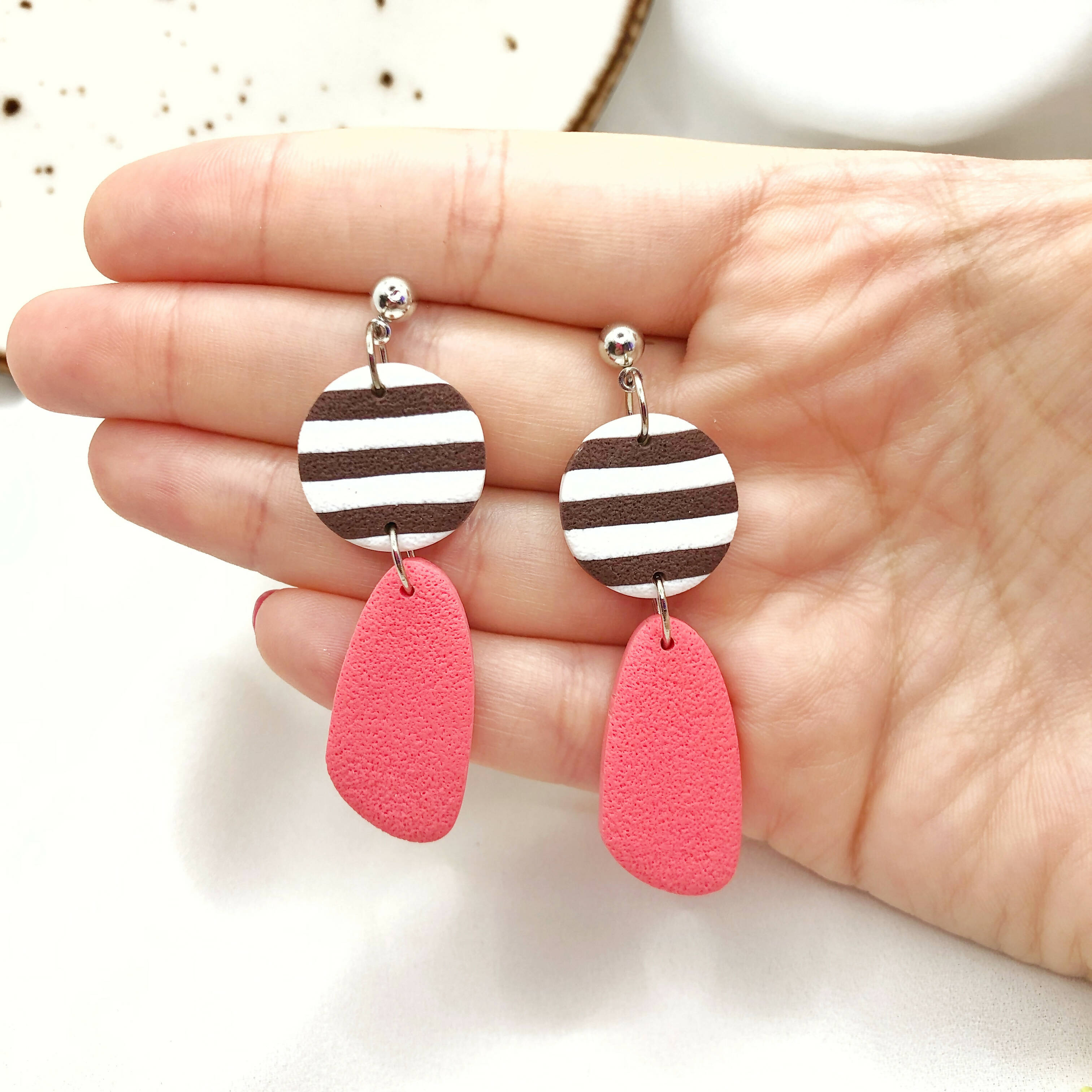 Women's Stylish Earrings, Hand Crafted Polymer Clay Earrings, Nickel Free Women's Earrings - Wear Sierra