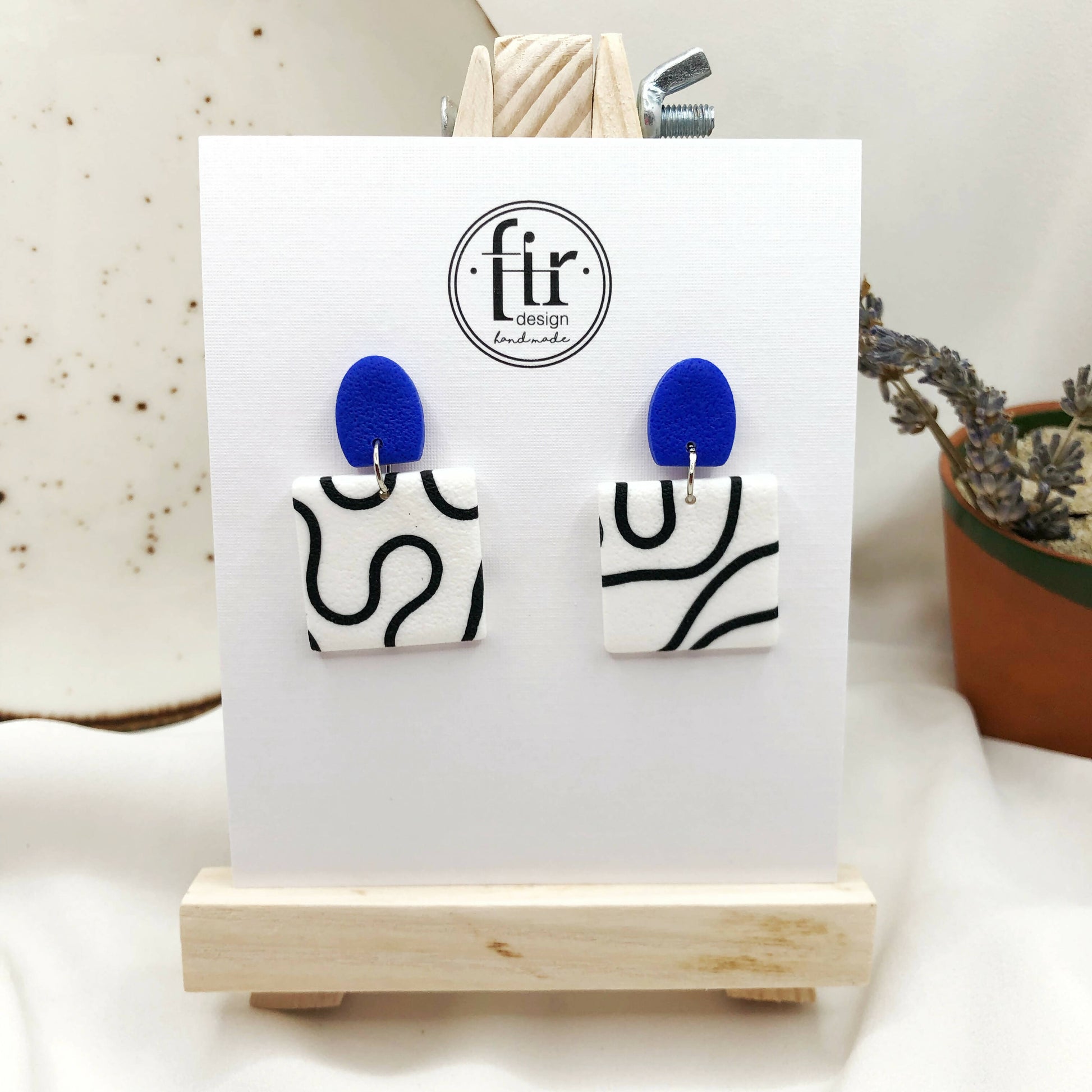 Waves Handmade Polymer Clay Earrings - Colorful Clay Earring Accessories - Wear Sierra