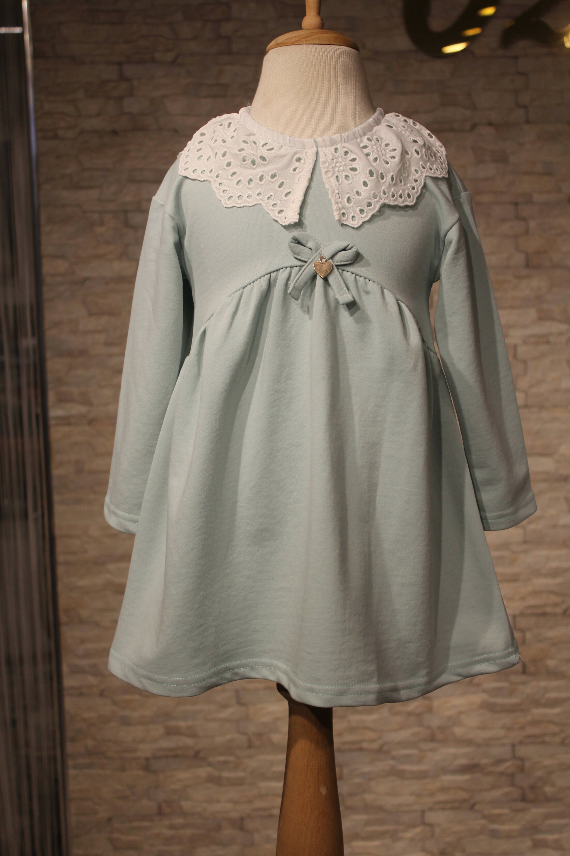 Eyelet Lace Collar Girl's Dress - Wear Sierra