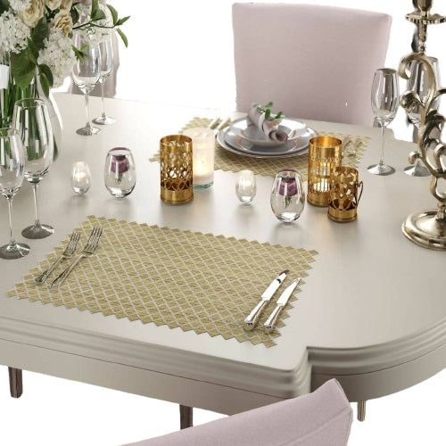 Clover Design Placemat Set, Neutral Place Setting, Unique 2D Wood Design - 2 piece Set - Wear Sierra